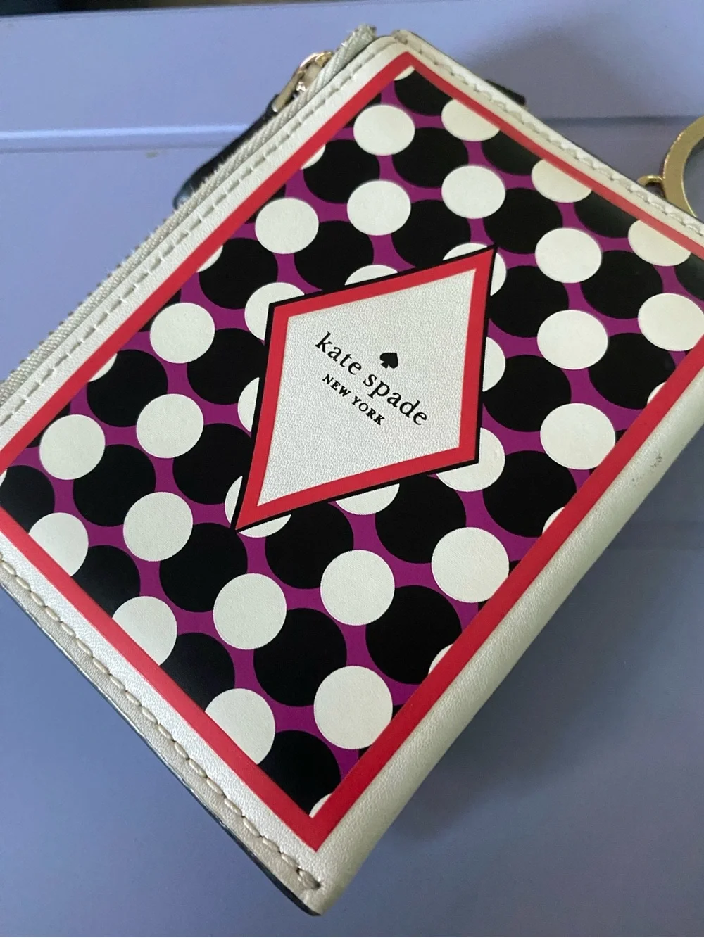 Kate Spade Lucky Draw Medium L-Zip Card Holder